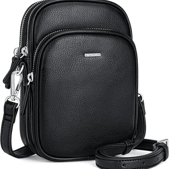 Small Vegan Leather Crossbody Purse for Women Compact Multi-Pocket Organizer - Picture 1 of 6
